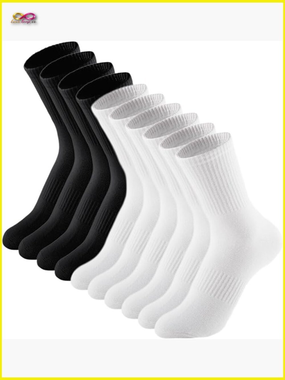 Womens Crew Socks Casual Athletic Gym LightWeight Thin Cotton 5 Pairs